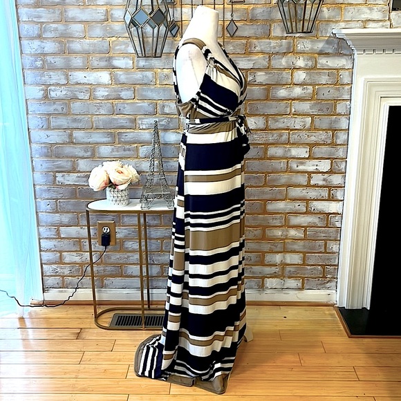 Motherhood Striped Sleeveless V-Neck Maxi Dress, Women’s Size Lrg ⭐️HP WINNER ⭐️ - Picture 5 of 10